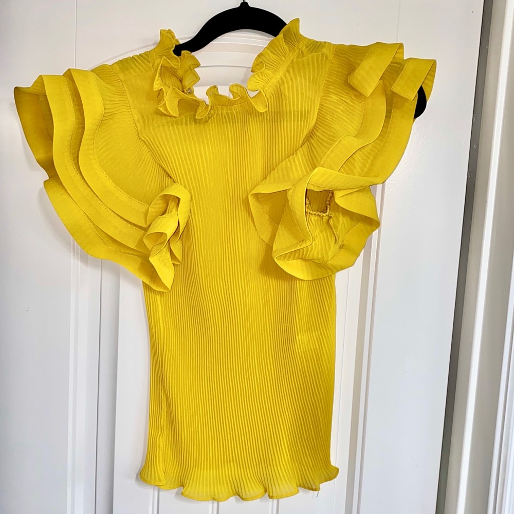 Yellow Ruffled Blouse